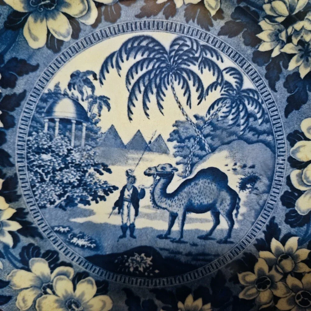 Metropolitan Museum of Art Blue White Tin Wall Plates Set of 2 England Floral Ca